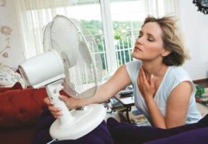 woman and fan